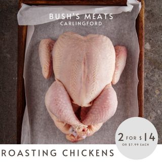 Who doesn’t love a good 2 for deal?! Head into @carlingfordcourtsydney and let’s get those chickens basted, because let’s be real,tonight is a roast chicken kinda night. #bastedchicken 

#roastchicken #2for #chickenroasted #chickenroast #rainyday #ovenroasted #aussiebutcher #butchersofınstagram #chickensofinstagram #chickengram #chemicalfree